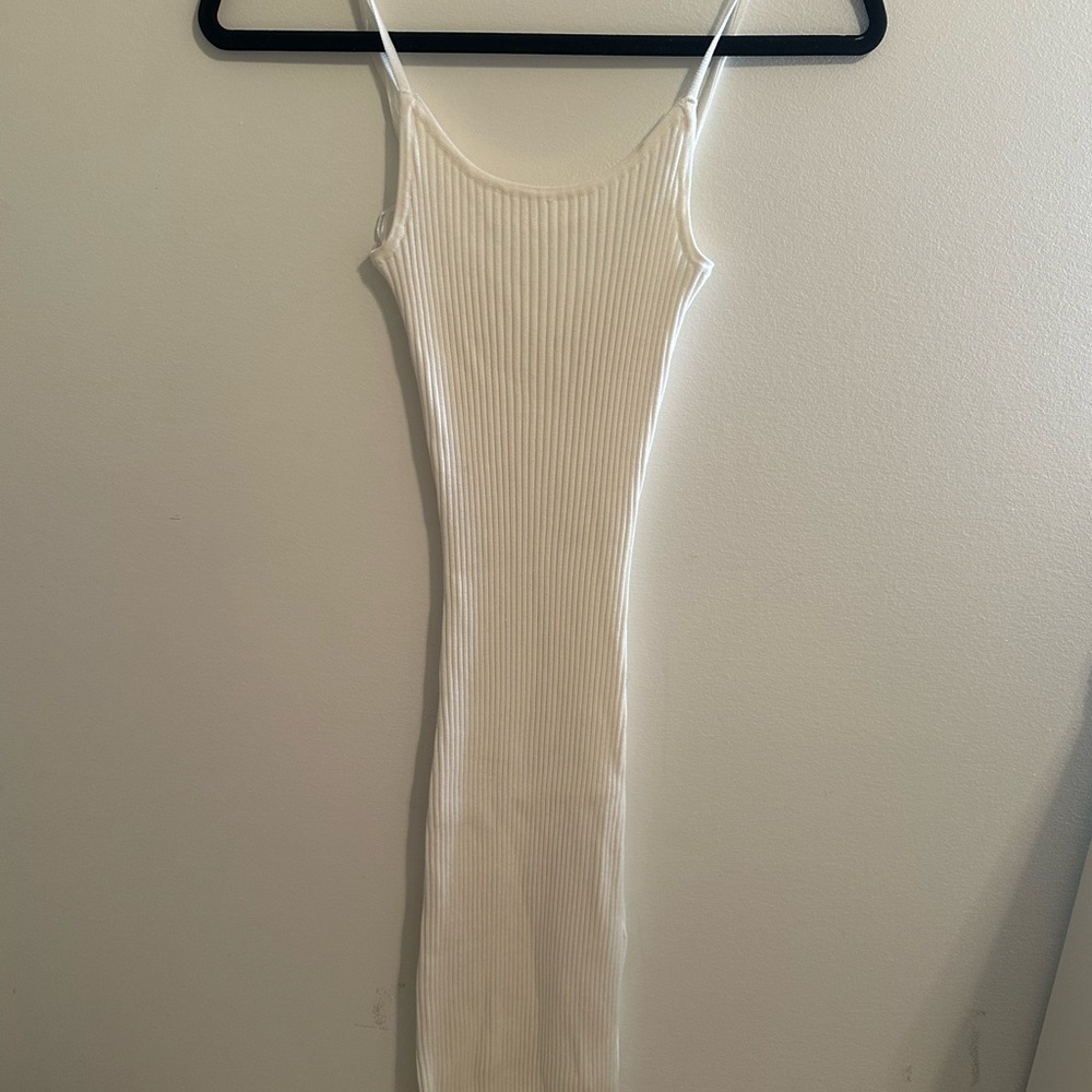 H&M Cream Ribbed Dress